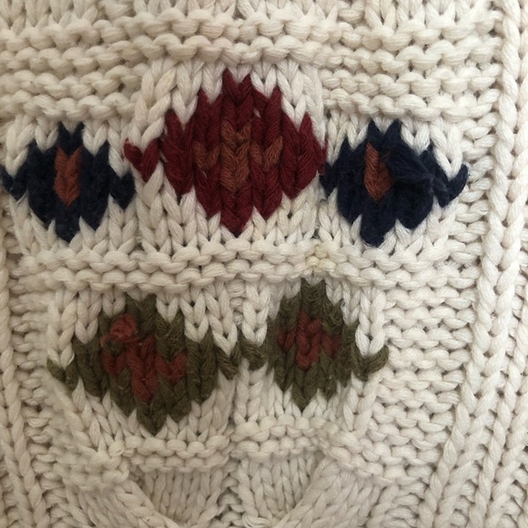 Vintage Chunky Knit Cottagecore Fisherman Crewneck Sweater Medium - Picture 4 of 13